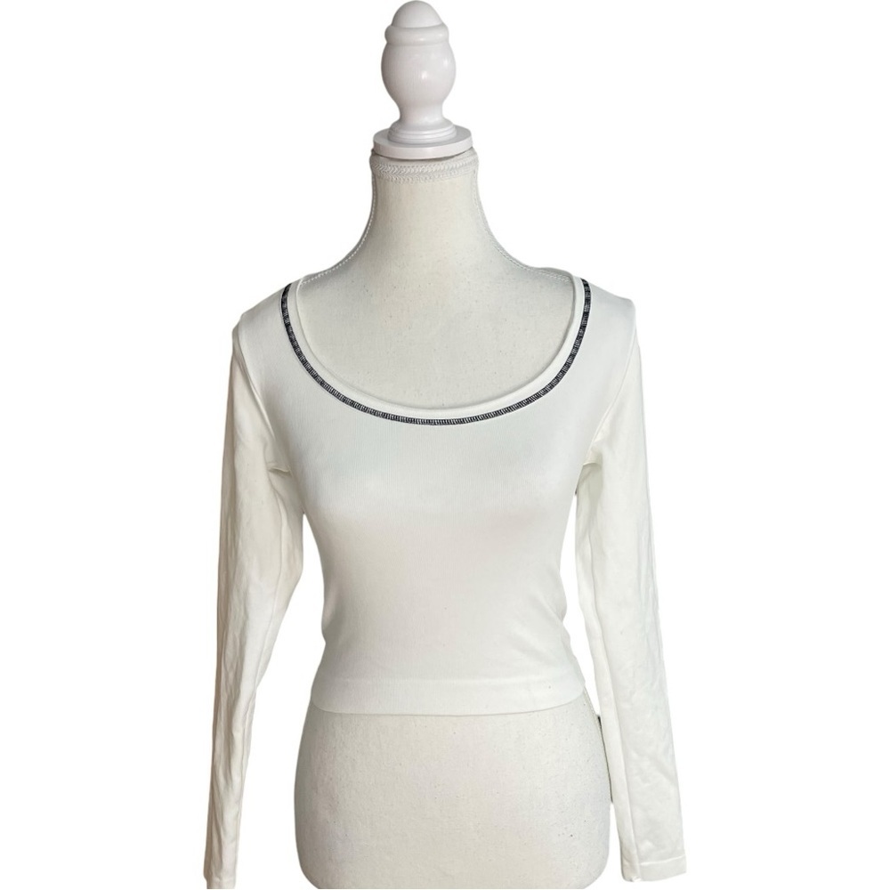 Sincerely Jules Cropped Long Sleeve T-Shirt White